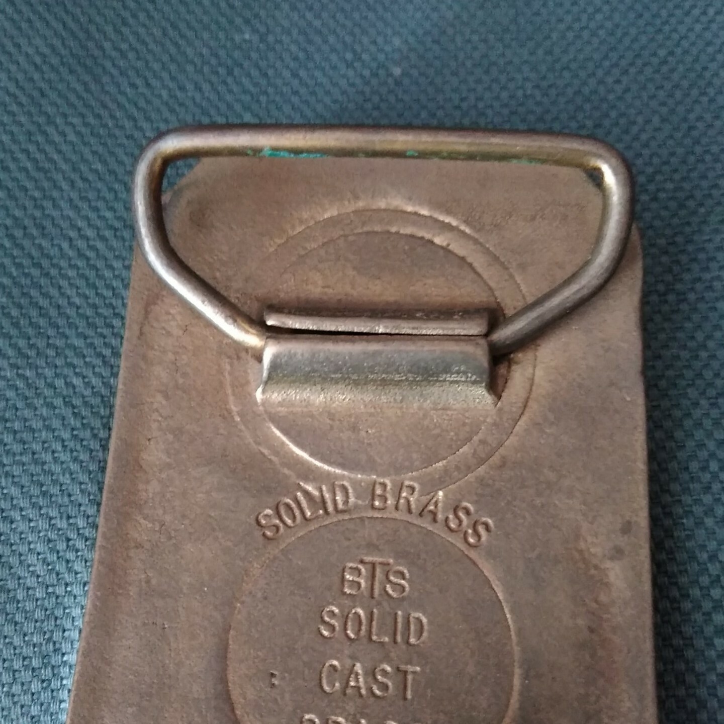 Vintage BTS Solid Cast Brass Tooled Leather Semi Truck Belt Buckle Tan Black