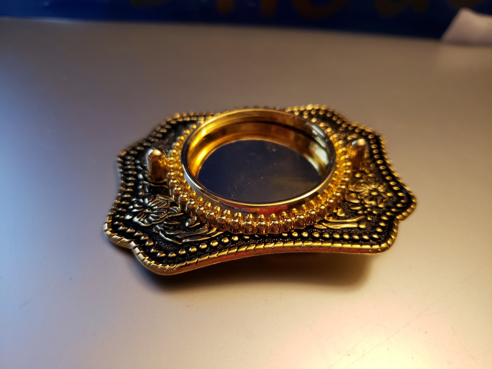 New Black & Gold Western Style Belt Buckle For Silver Dollar Or 39mm Stone NOS