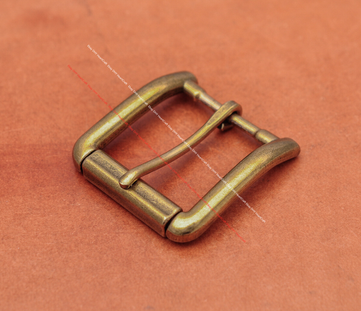 Men Brass Metal Heel Bar Roller End Bar Single Prong Pin Jeans Belt Buckle 40mm