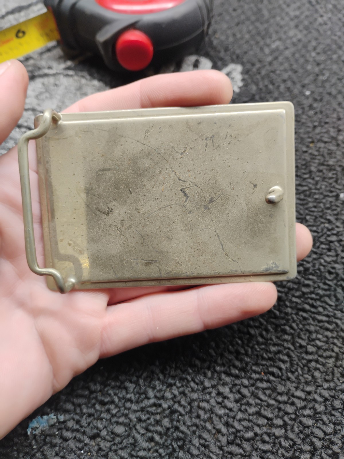 Vintage Semi Truck Belt Buckle Silver Tone Tractor Trailer Rig