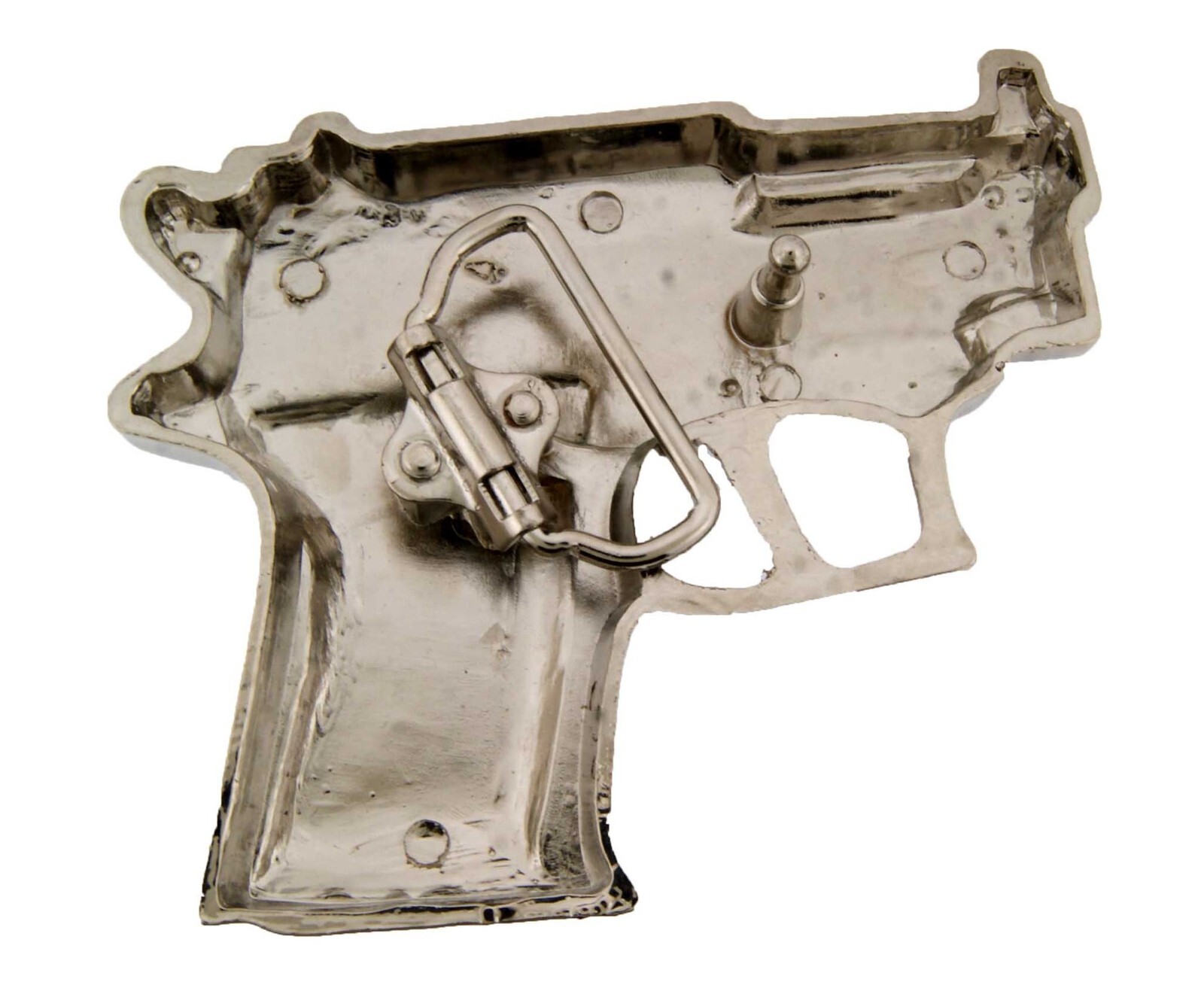 Gun Belt Buckle Silver Metal Rhinestones New Men Iced Real Cowboy Style Rodeo