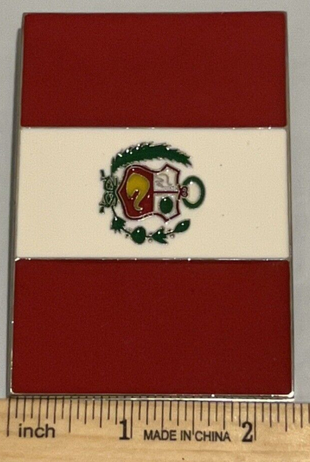 National Flag of Peru Belt Buckle Multi-Colored Western Cowboy Cowgirl