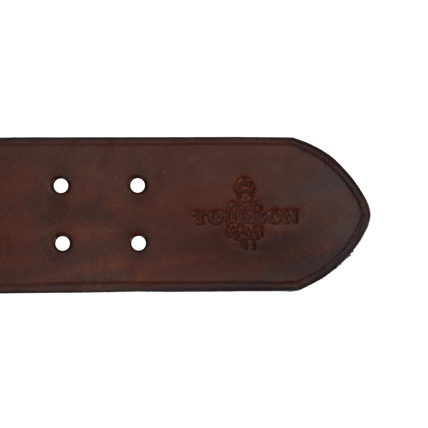 TOURBON Leather Belt 27-40 inch for Men with Double Prong 40-inch Long, Brown