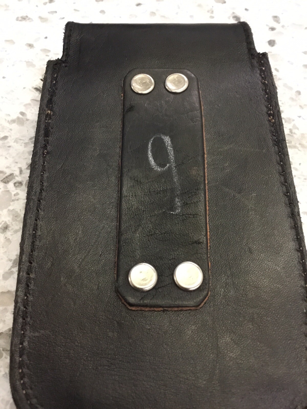 Leather Belt Attachment WESTERN COWHIDE HORSE HORSESHOE BLUE STONES-NICE!!
