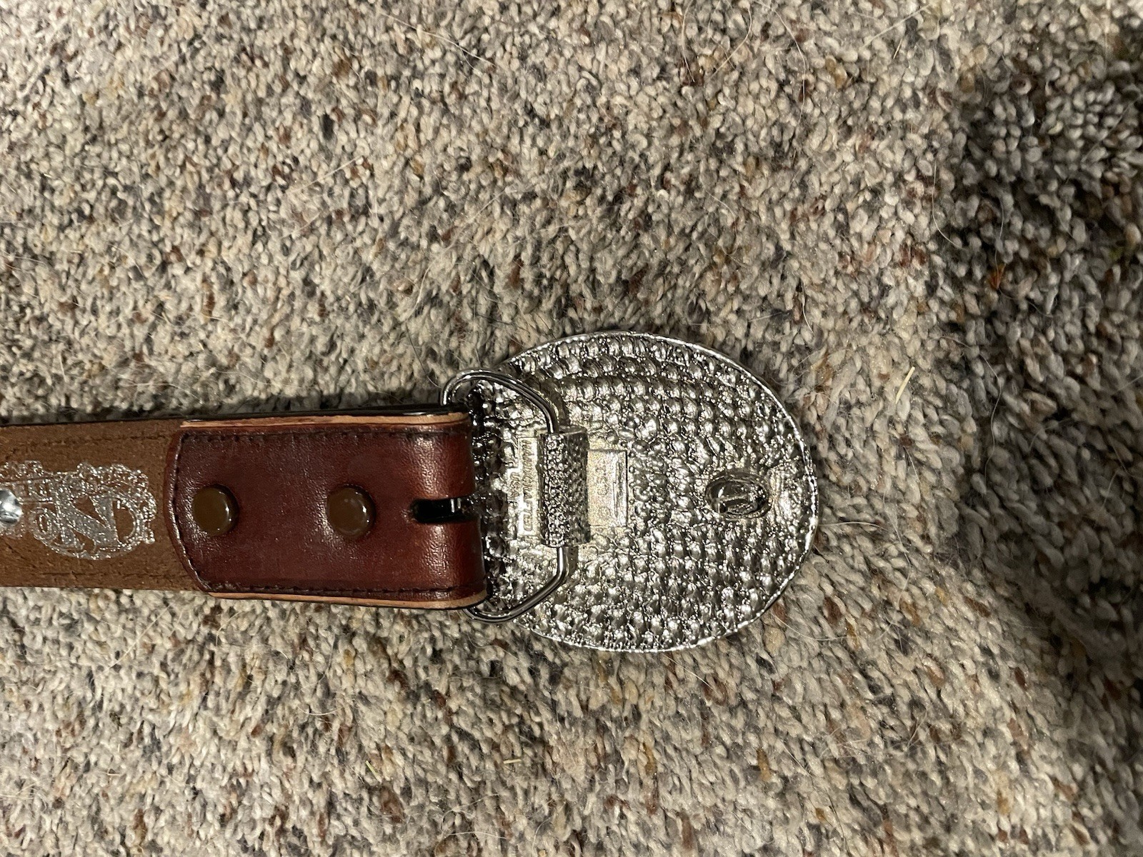 End of the Trail Buckle Enlayed belt buckle