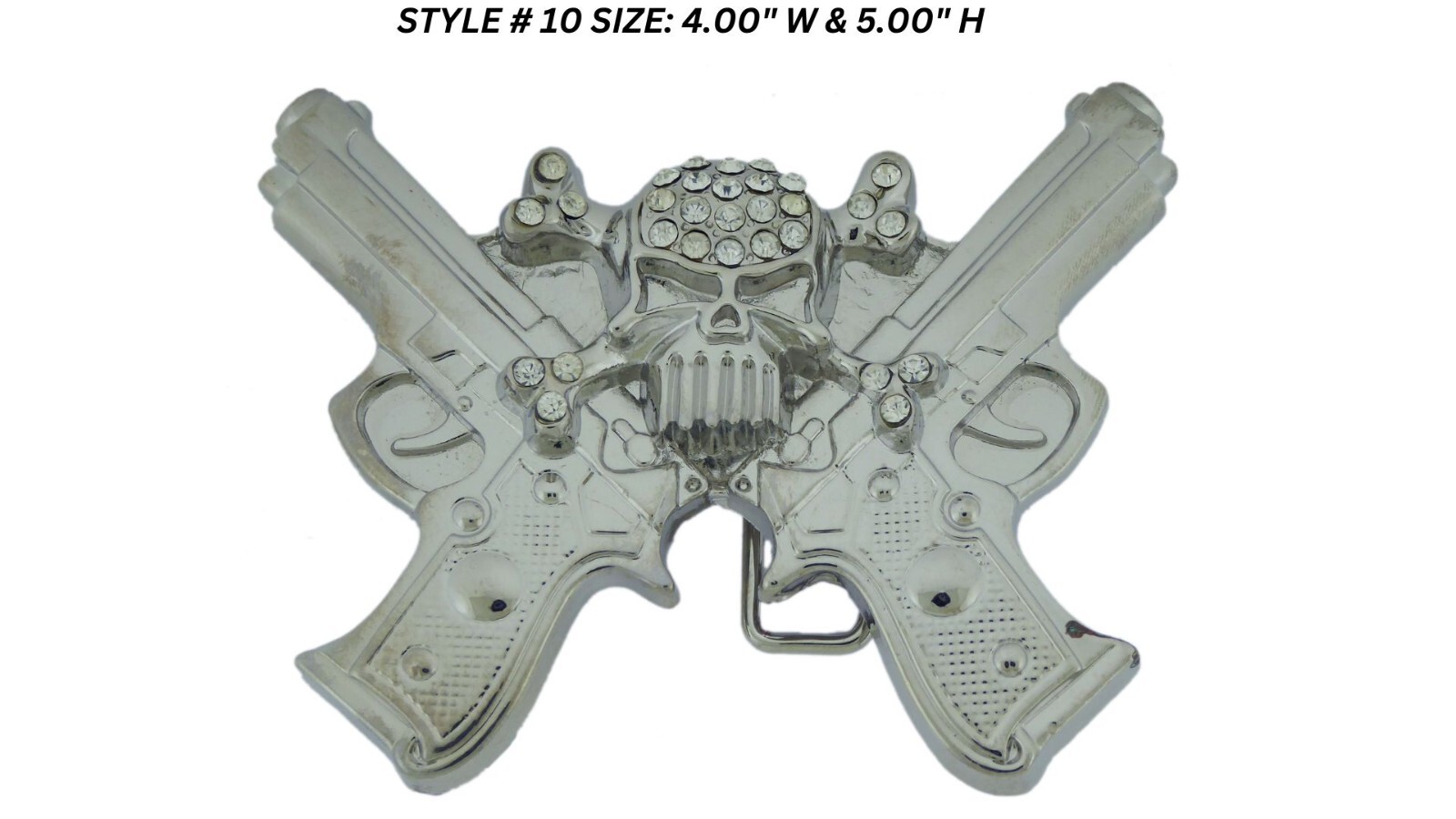 Skull Belt Buckle Tattoo Mens Women Silver Metal Blinged Halloween Party Costume