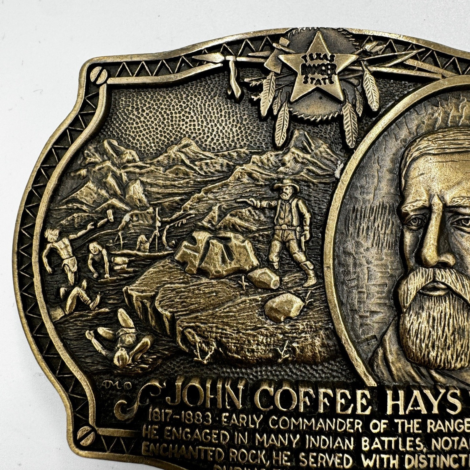 The Texas Ranger Collection John Coffee Hays Solid Brass Belt Buckle Ltd Ed 493