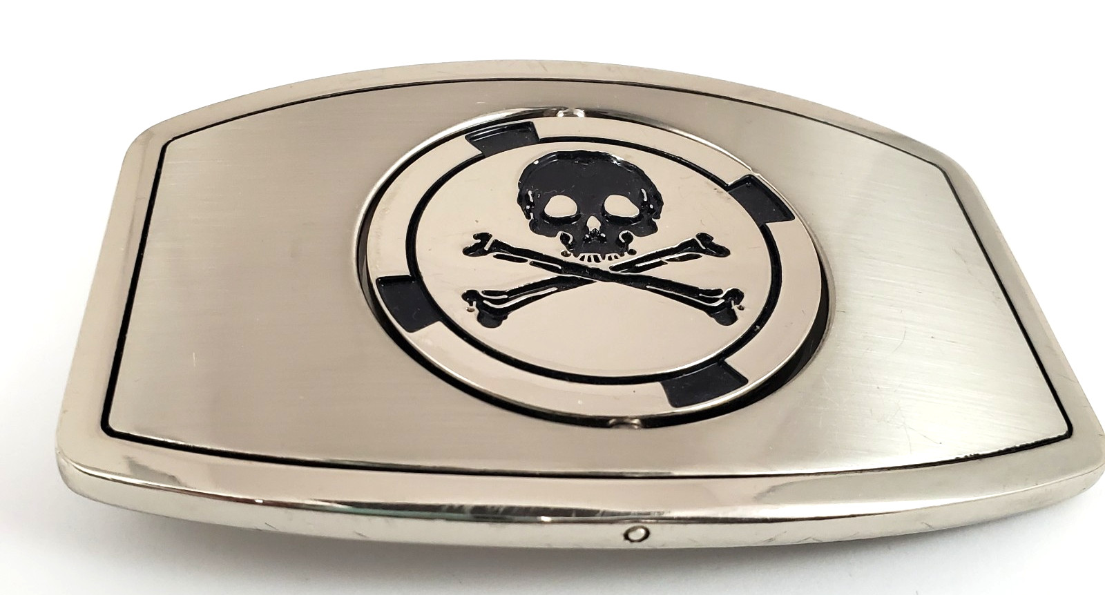 Skeleton & Bones Crossed Reversible Spinning Belt Buckle