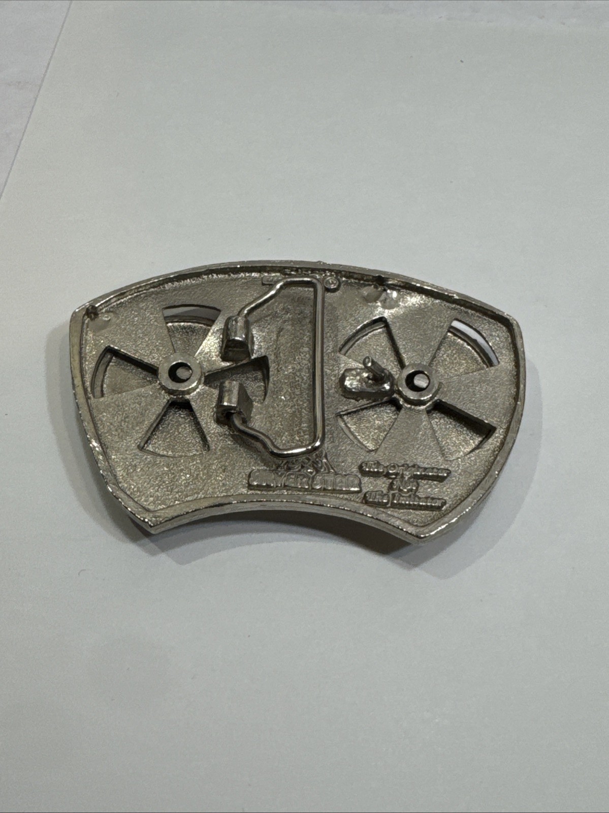 Vintage Silver Star DJ Turntable Belt Buckle Spinning Record Player Made in USA