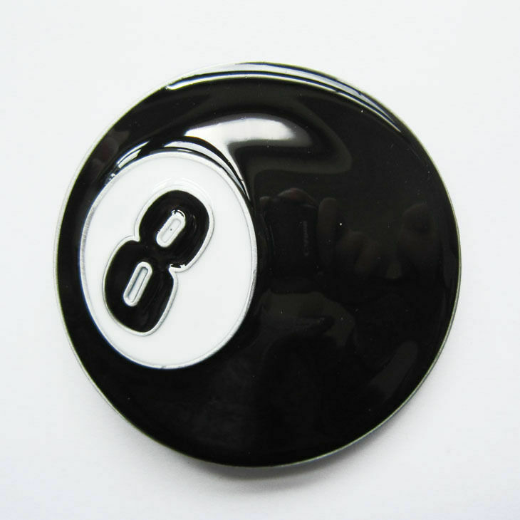 8-Ball Billiard Pool Metal Belt Buckle