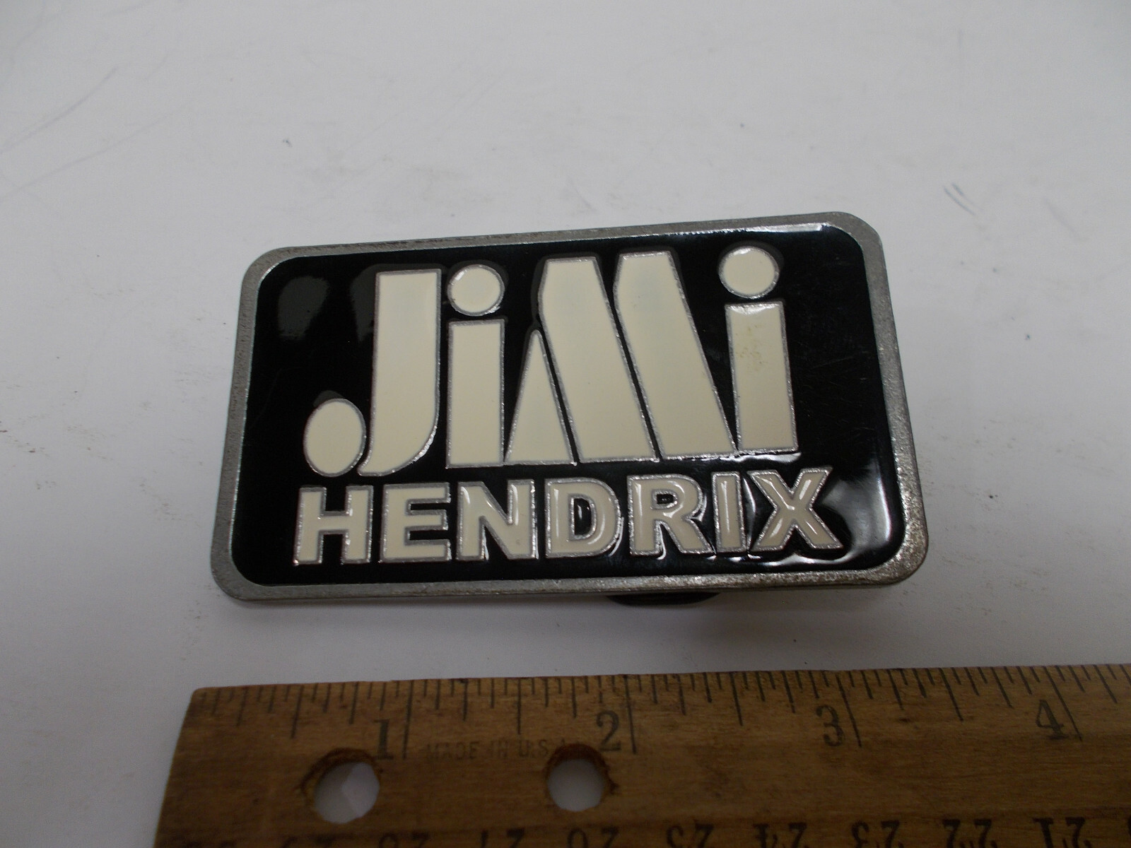 2006 Authentic Jimi Hendrix black and white belt buckle