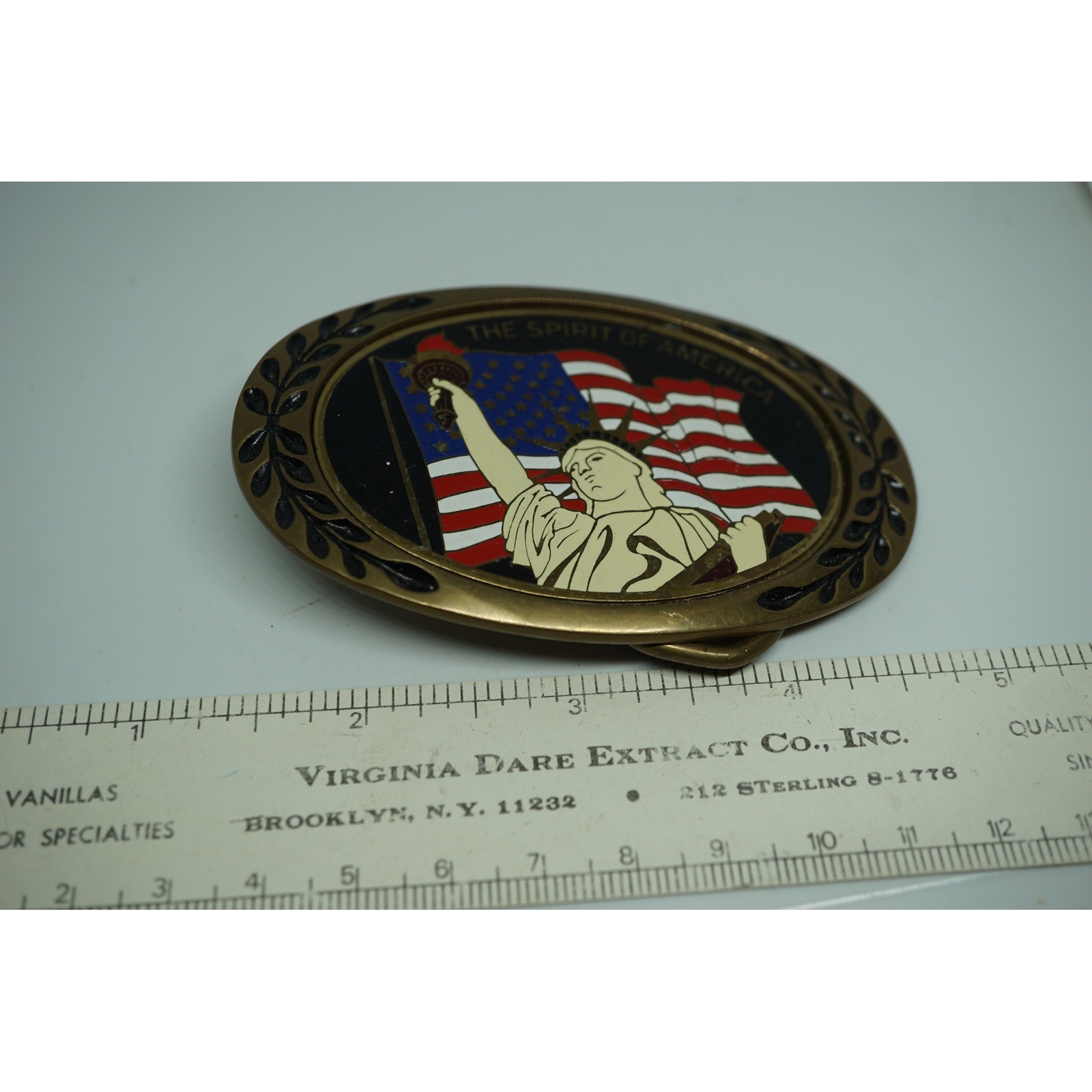 Heritage Buckles Spirit of America Statue of Liberty Solid Brass Belt Buckle
