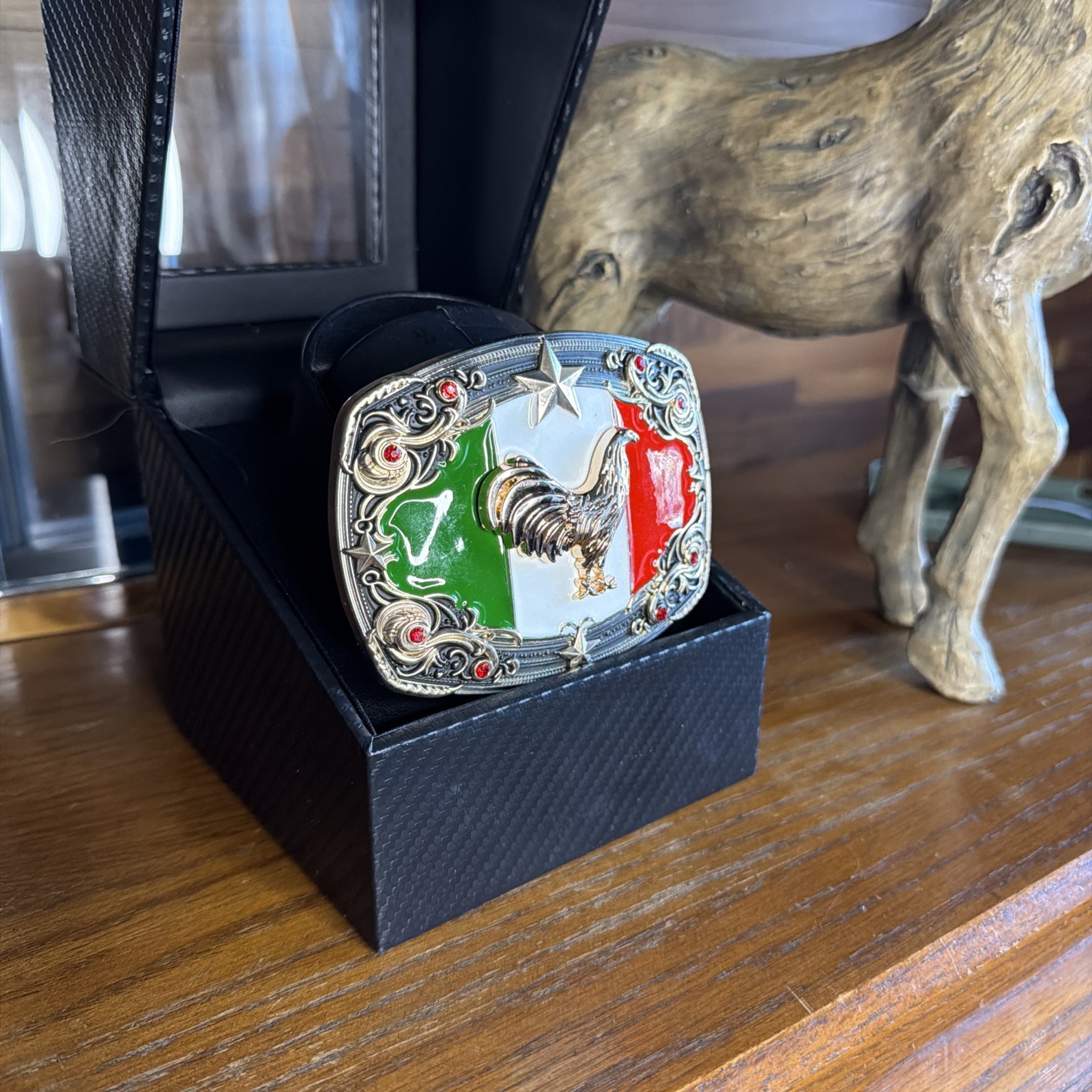 Mexican Flag Charro Cowboy Belt Buckle Hebilla Vaquera Made In Mexico