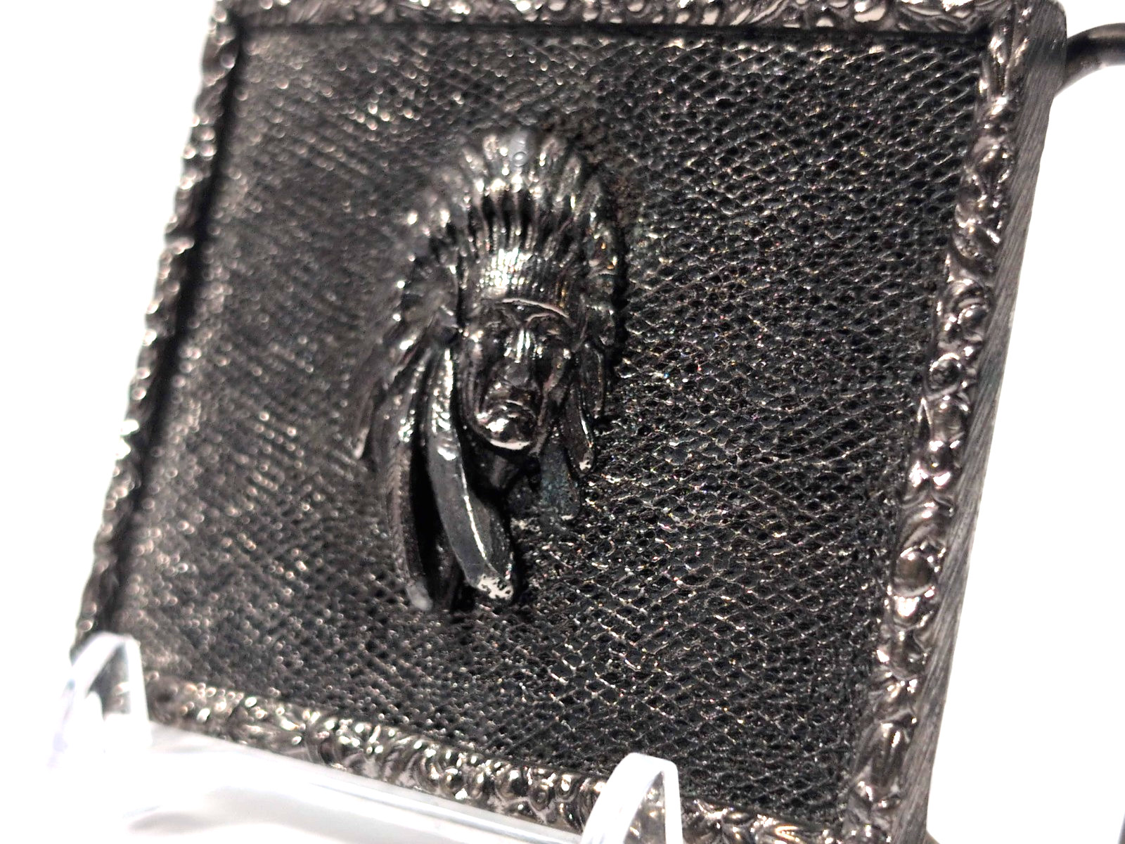 VTG 1973 James Lind Belt Buckle Chief Head Southwestern Brass Wyoming Studio