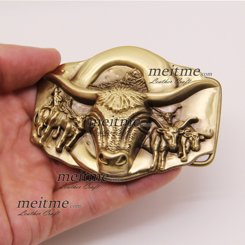 1 1/2 Belt Buckle Brass for men Vintage Works Buckles Pin Hippie Western DIY Lot