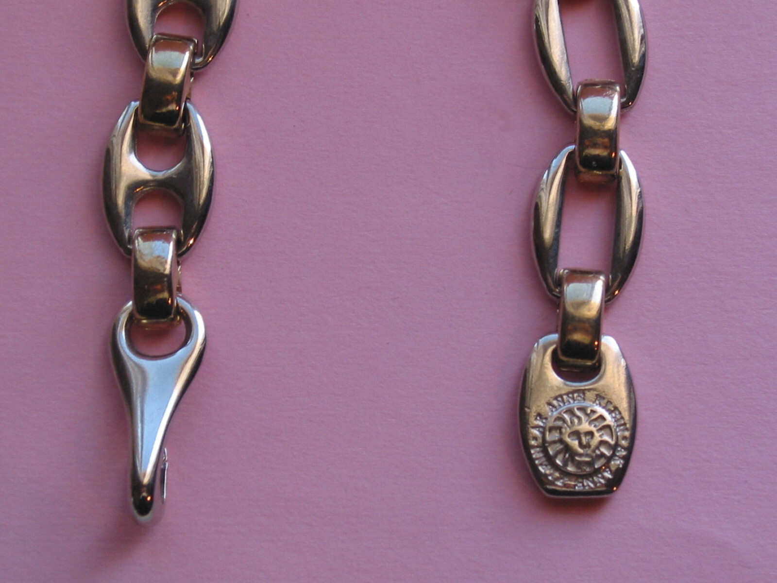 Handsome Vintage ANNE KLEIN Heavy Link Belt ~ Silver Tone ~ 37&Prime;