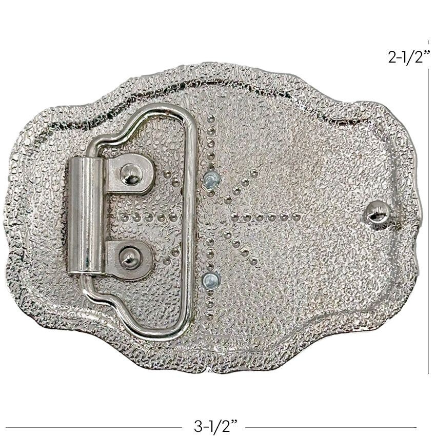 Western STEER BULL Head Cowboy Rodeo Style Belt Buckle Silver BLACK
