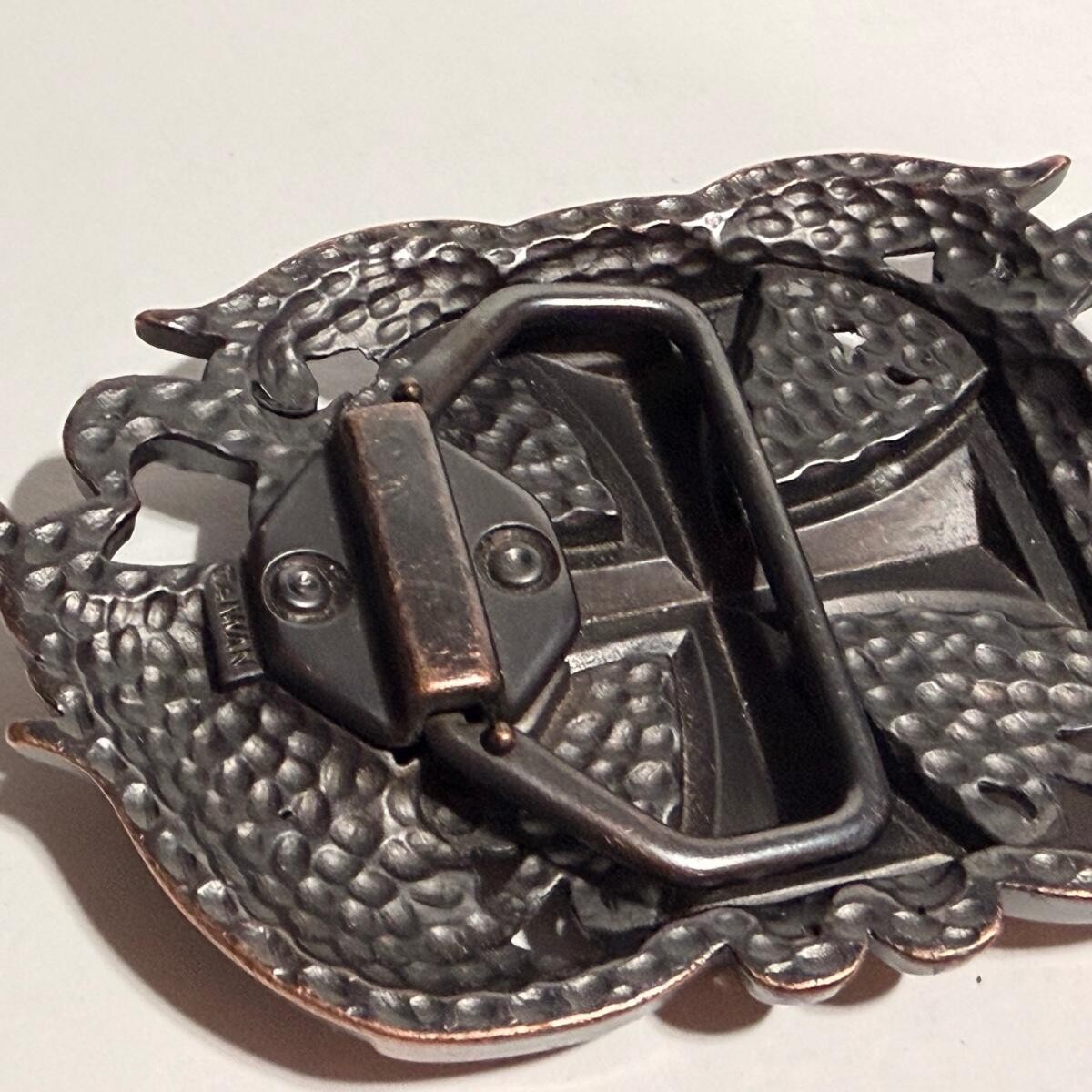 Maltese Cross Belt Buckle Cutout Gothic Outlaw Biker Punk Bronze Brown