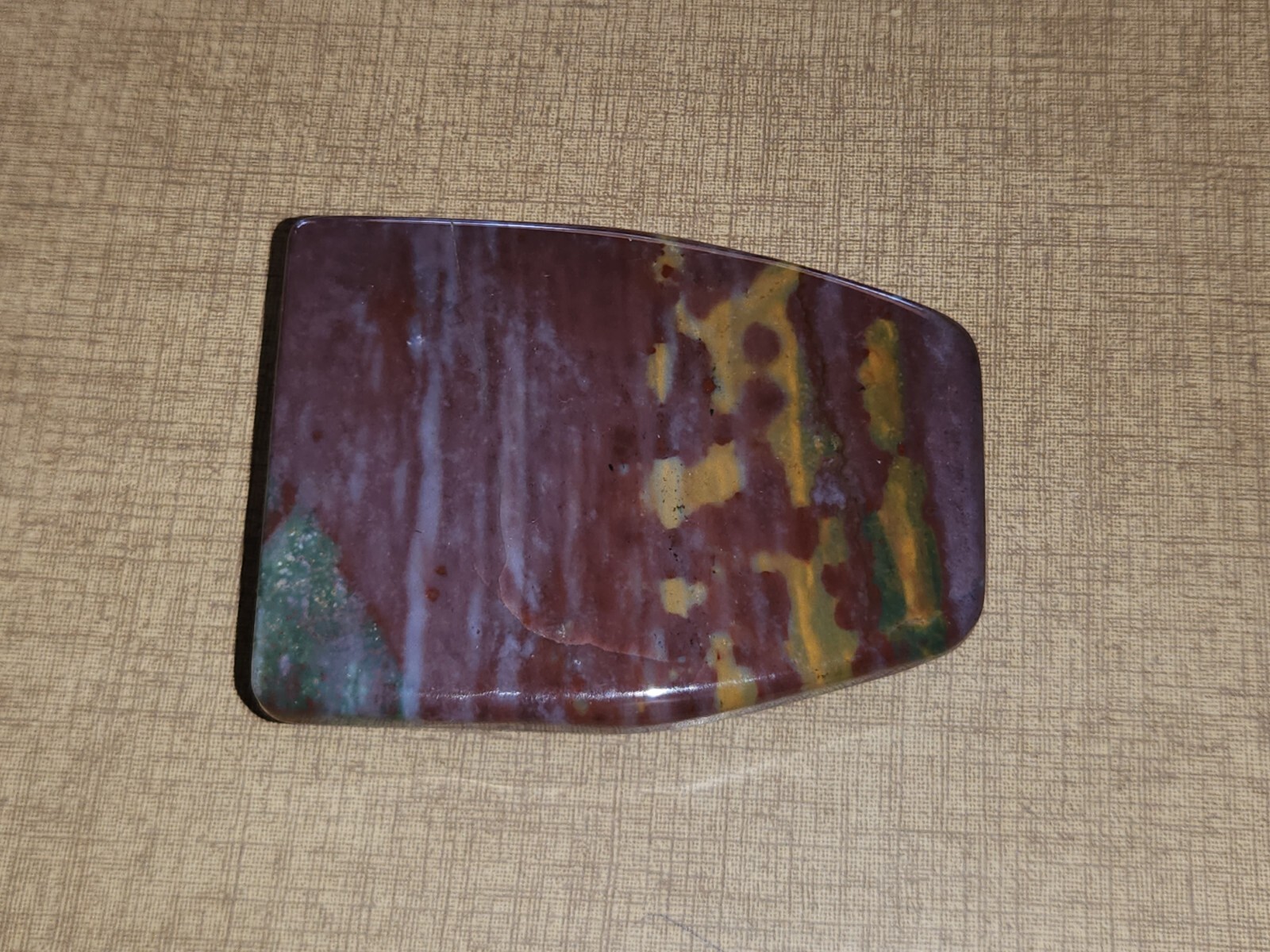 Vtg. Belt Buckle Large Natural Stone Polished Hand Made 3 1/2&Prime; x 2 1/2&Prime;