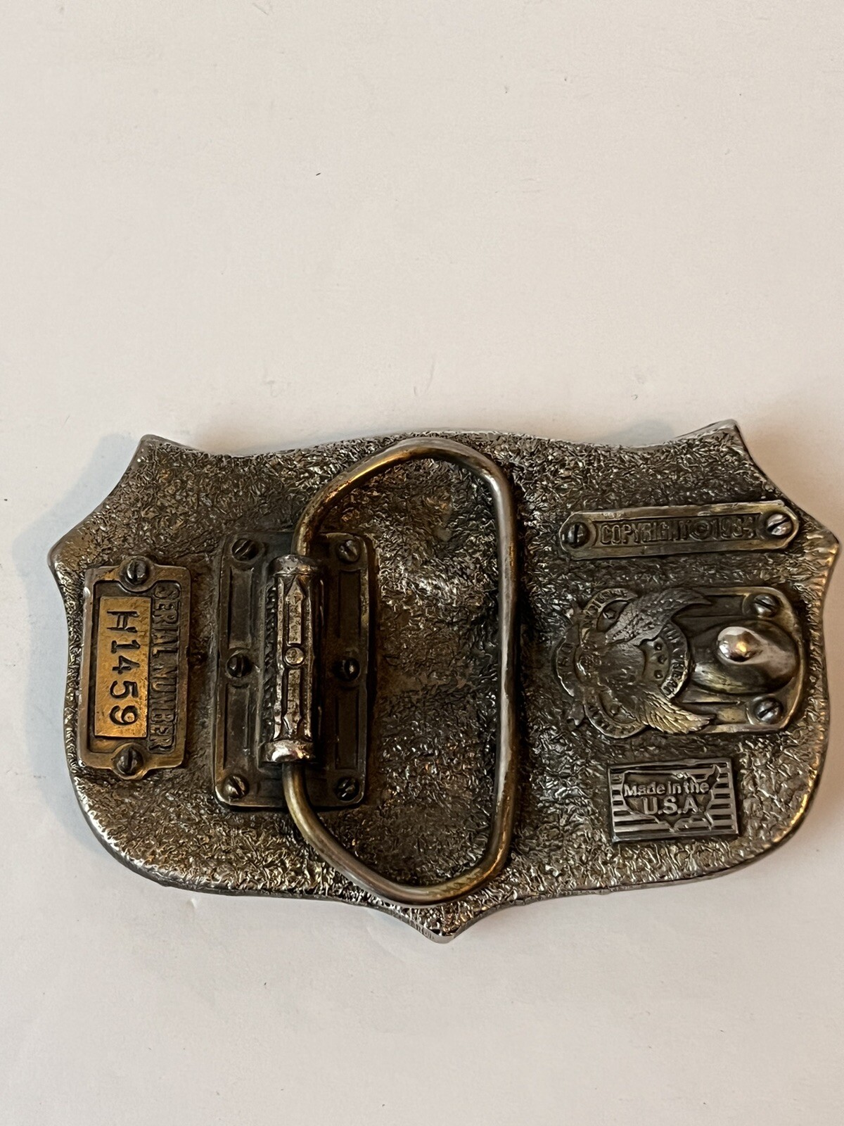 Vintage 1984 I&rsquo;m Proud To Be American Freedom Limited Serial #H1459 Belt Buckle