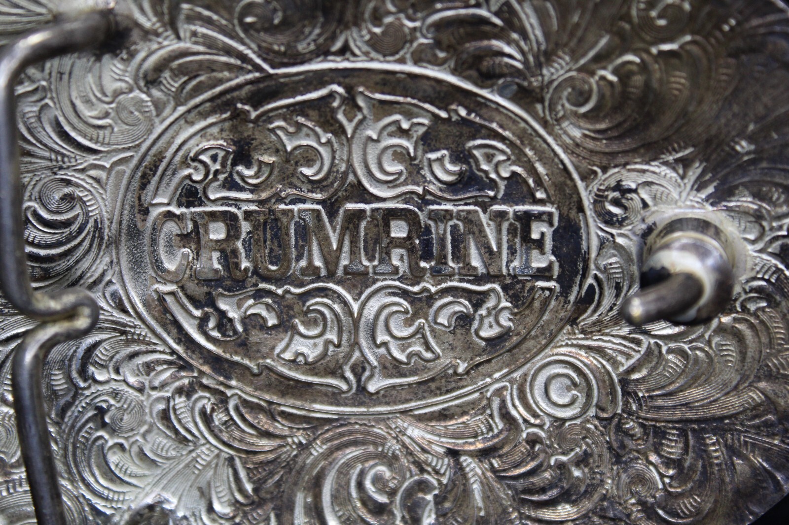 Crumrine Wild Horses Oval Western Belt Buckle Metal Gold Silver