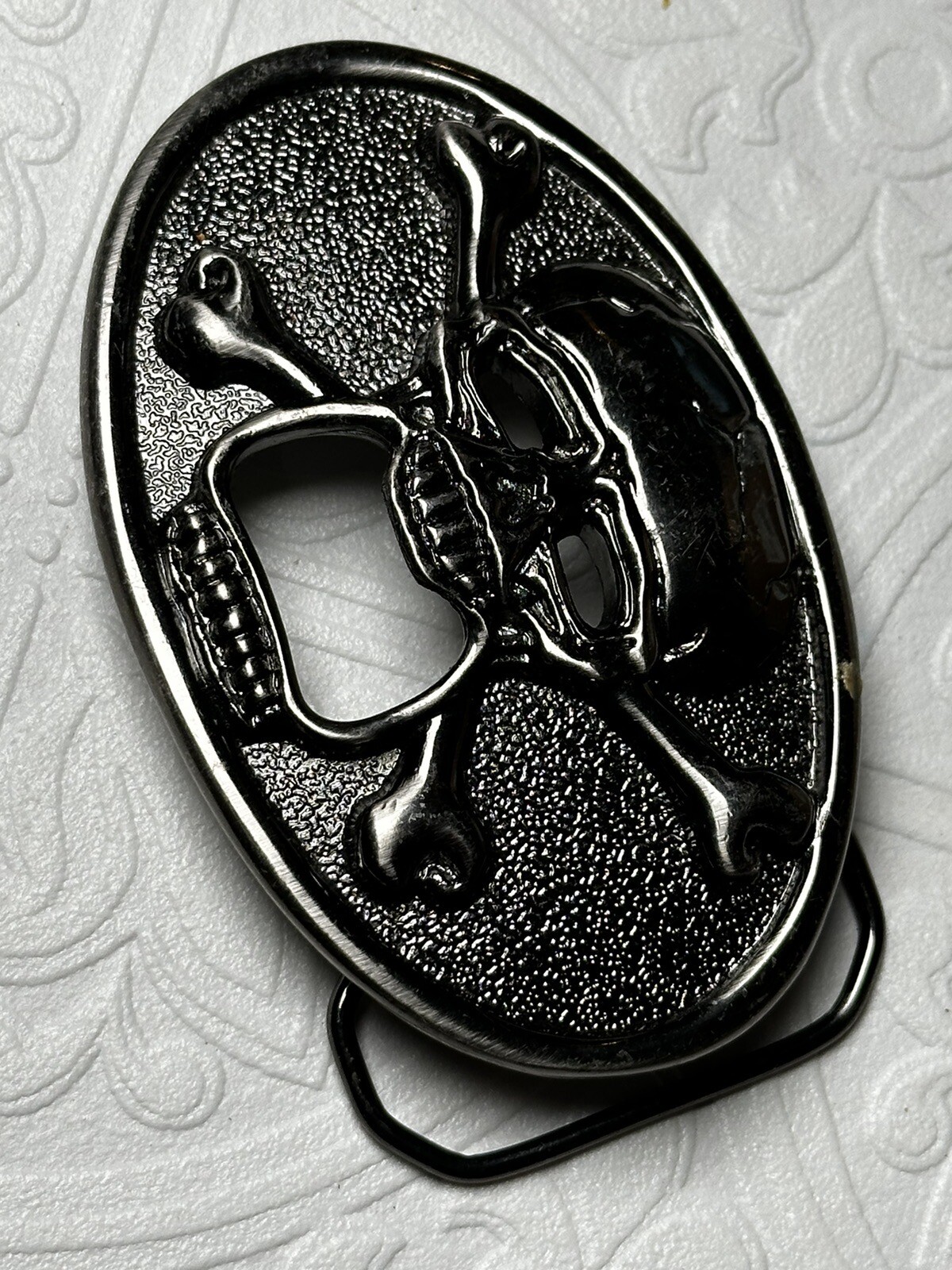 Mens Belt Buckle Silver Skull And Cross Bone Bottle Opener Biker Goth Punk KALAN