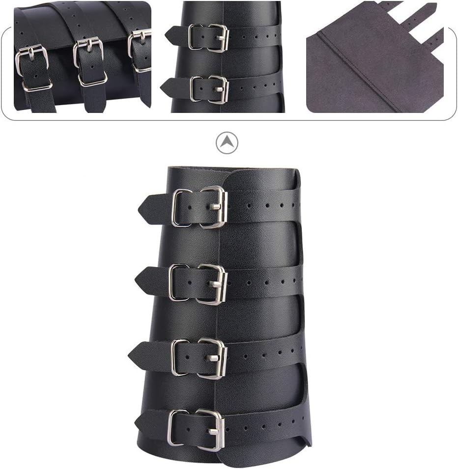 Leather Bracers for Men Medieval Bracers Buckles Leather Arm Guards Cuff Leather