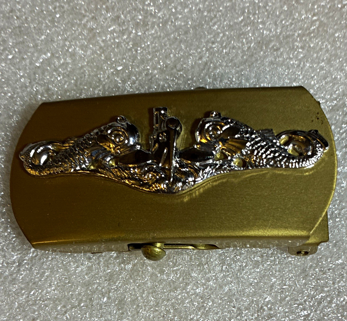 Gold Tone Flip Top Metal Belt Buckle Silver Deer Design Men&rsquo;s 1.5 in Fit