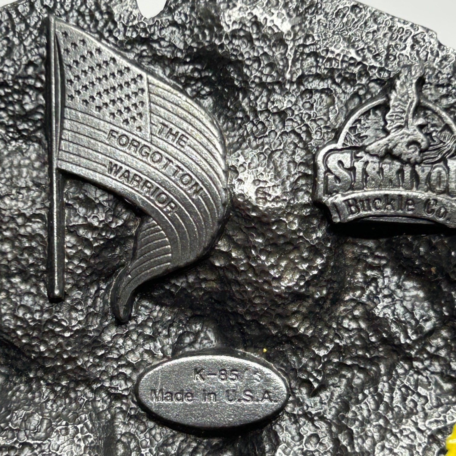 Vietnam Veteran Belt Buckle Eagle Soldiers Helicopter US Flag Made in USA