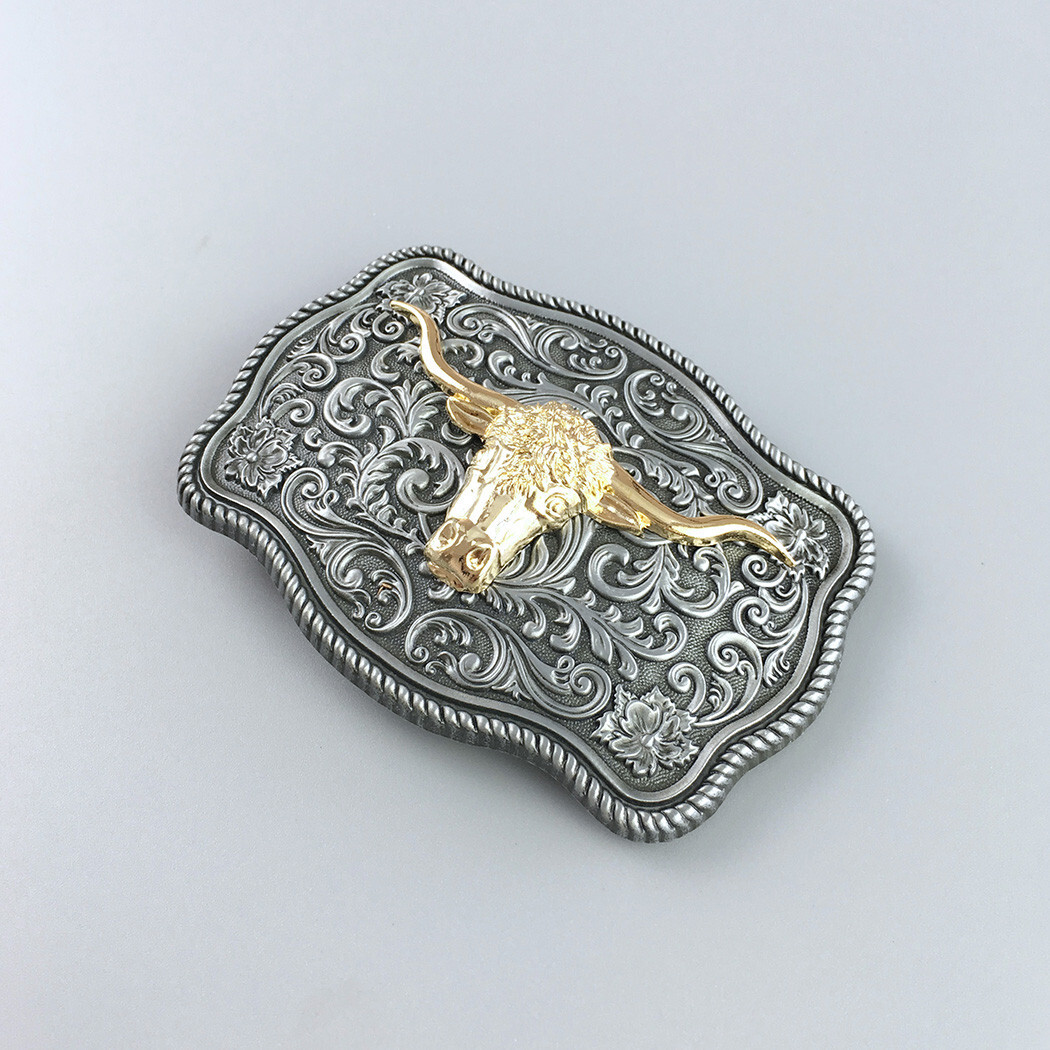 Small Size Vintage Bull Head Western Belt Buckle Boucle de Ceinture
