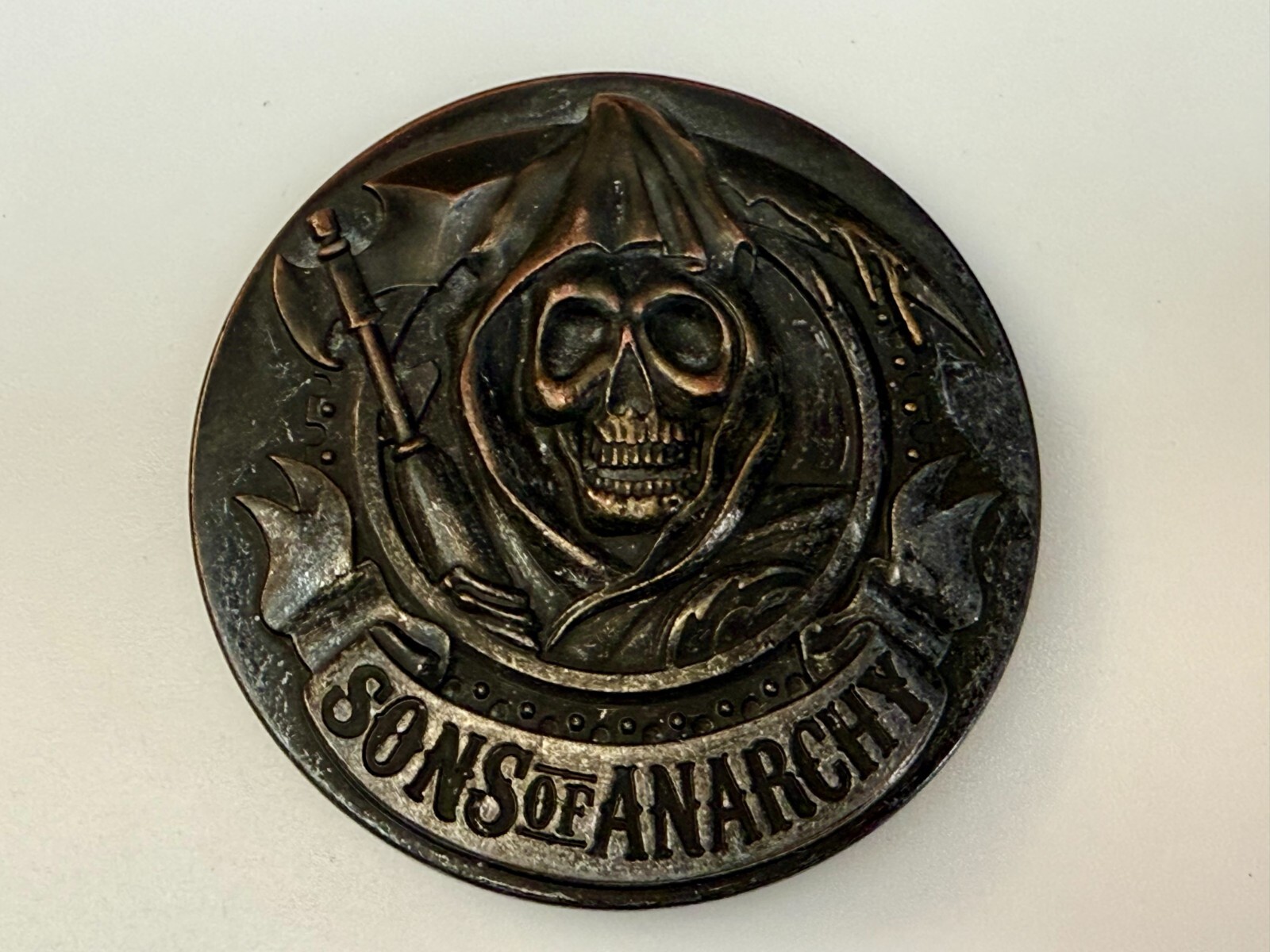 Sons Of Anarchy Grim Reaper Tattoo Cosplay TV Show TM & 2013 Fox Belt Buckle