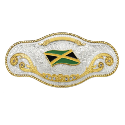 Big Jamaican Jamaica Flag Wrestling Belt Buckles