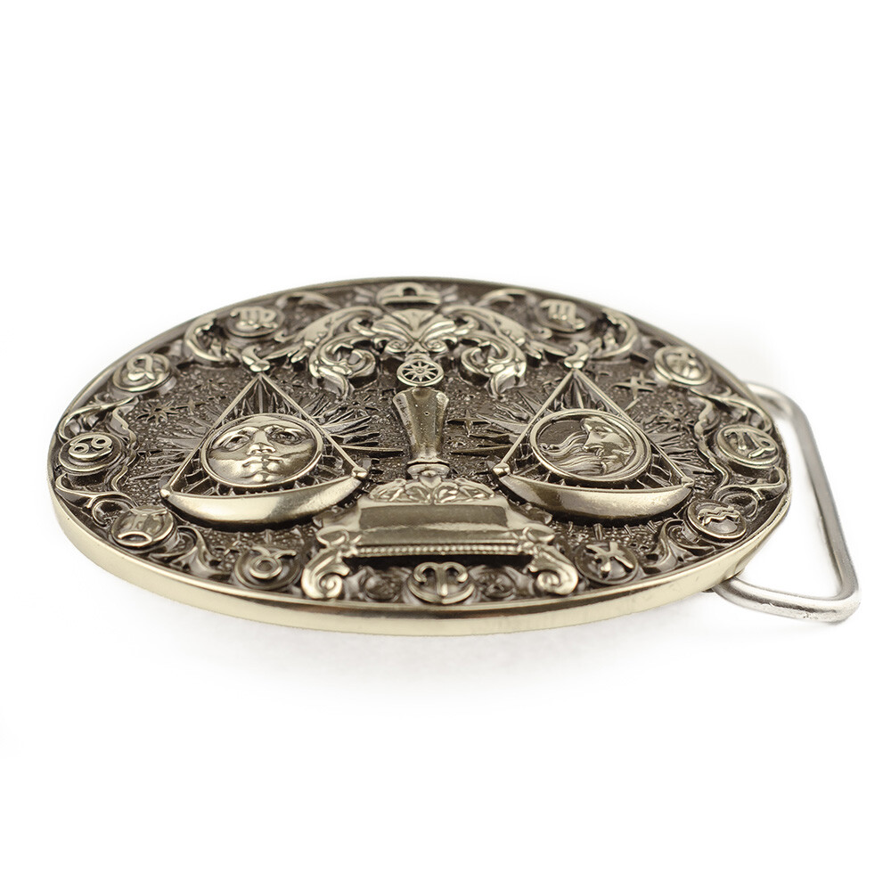 Libra german silver belt buckle, Horoscope Astrological Zodiac Sign