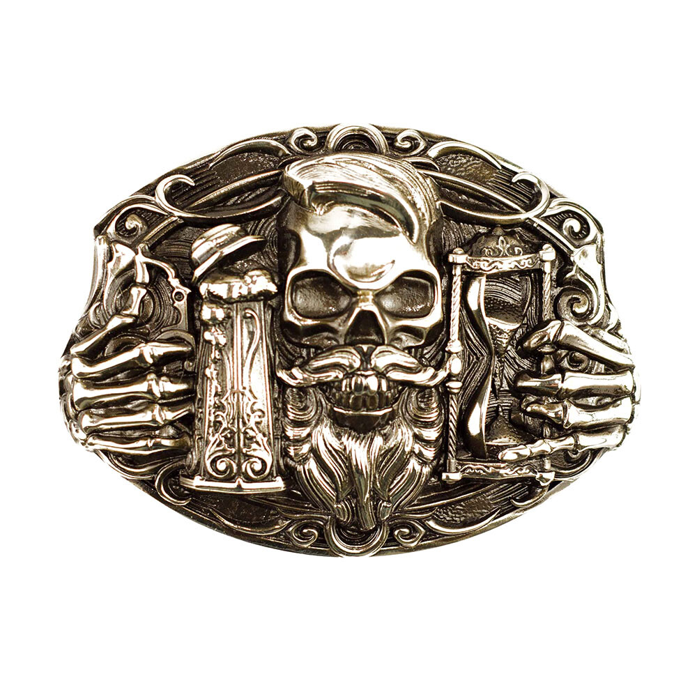 German silver belt buckle Beer, Beer fans buckle, Beer and Skull belt buckle