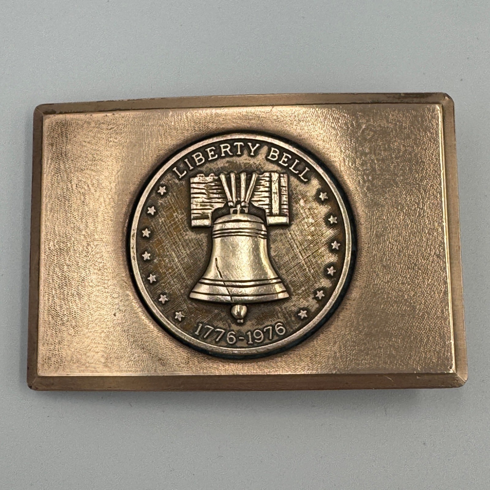Vintage Liberty Bell Bicentennial 1776-1976 Brass Tone Belt Buckle Americana