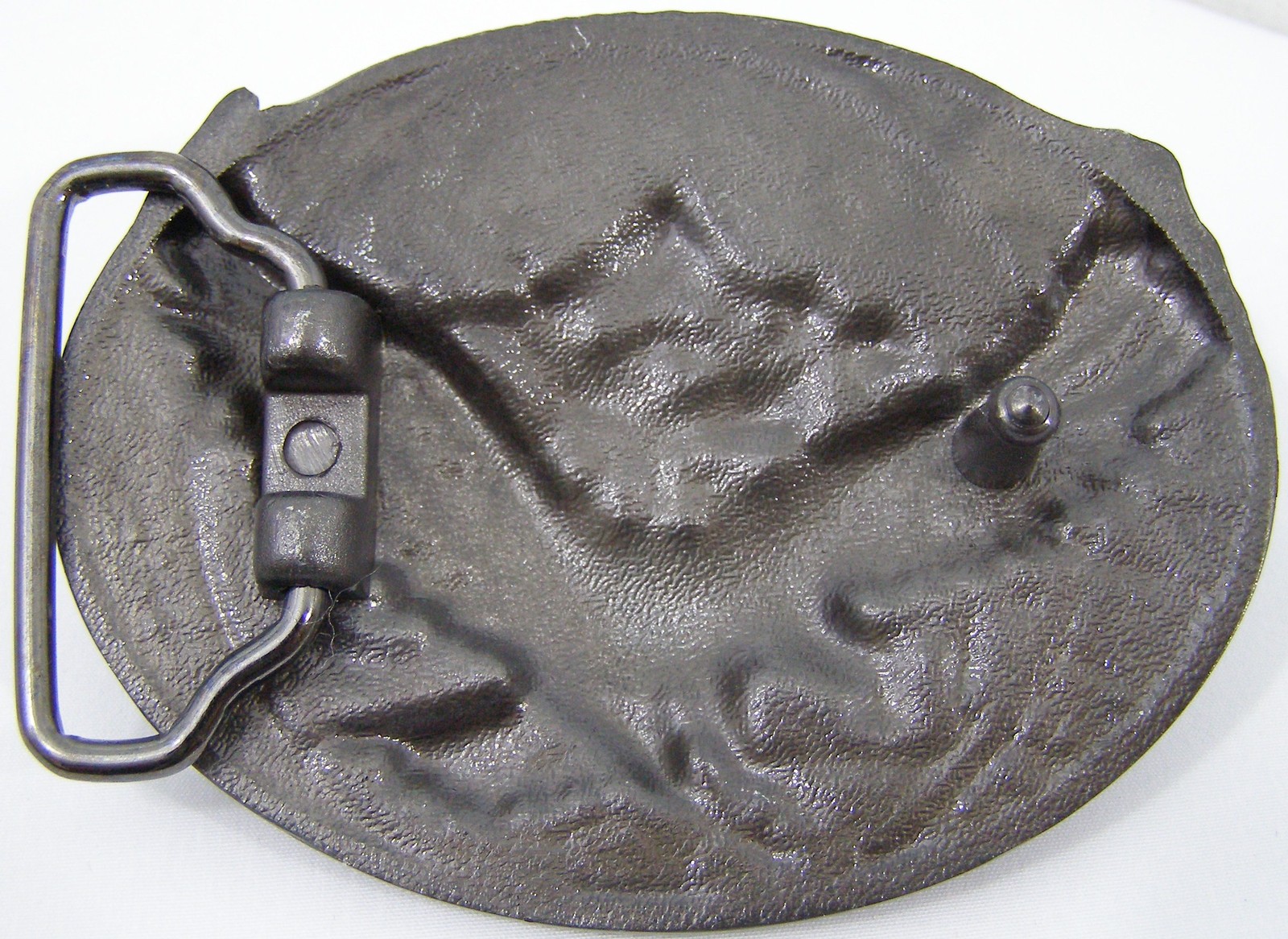 BELT BUCKLES Soaring Flying Eagle Mountains Ant. Silver Gray Oval Patriotic NWOT