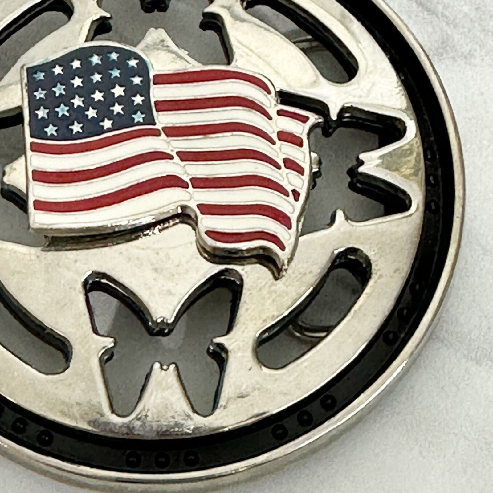 American Flag Butterfly Spinning Fidget Belt Buckle Novelty – 3.44&Prime;