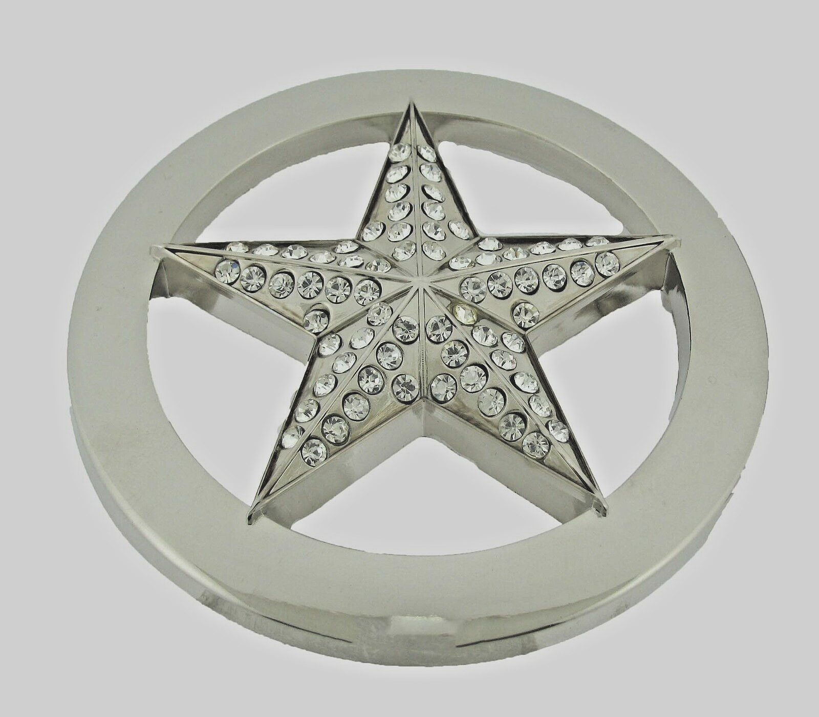 Lone Star Belt Buckle State Texas Bling Star Silver Metal Western Cowboy Cowgirl