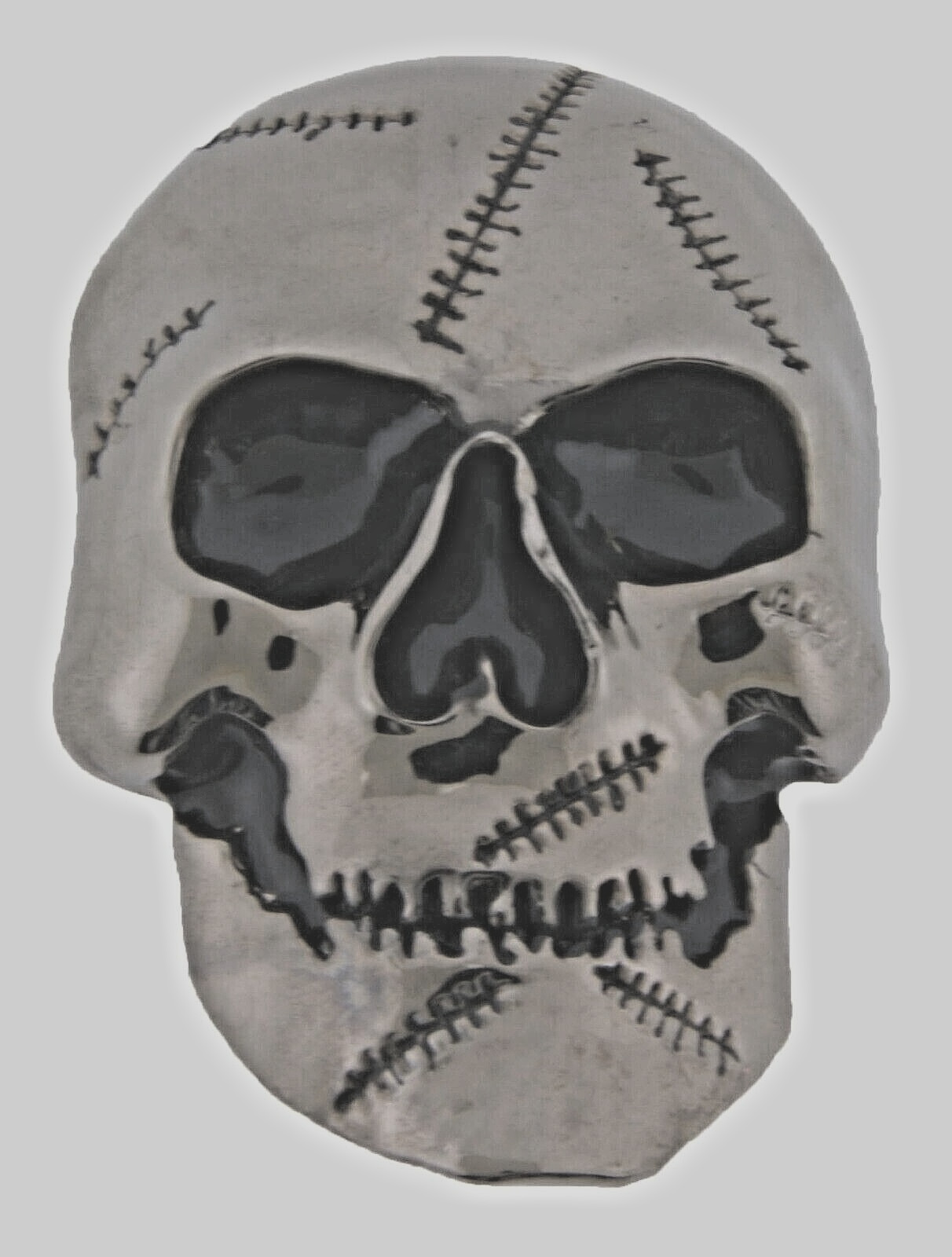 Skull Belt Buckles Costume Skeleton Halloween Party Tribal Gunmetal Gray Vintage