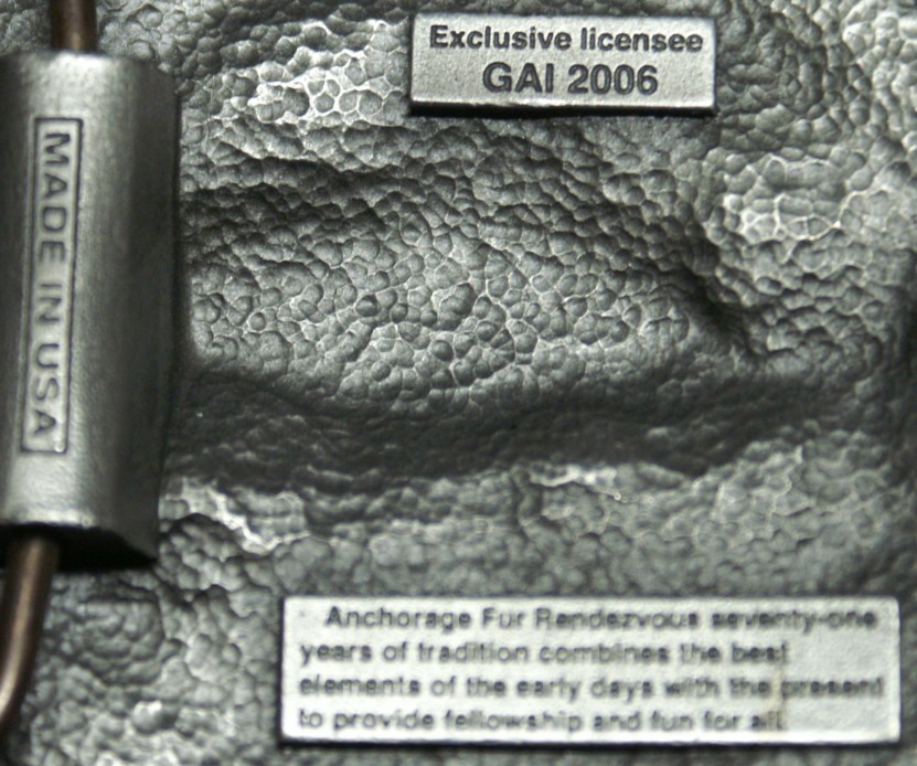 2006 Fur Rondy Rendezvous Belt Buckle Pewter Salmon Fish Brand New A80
