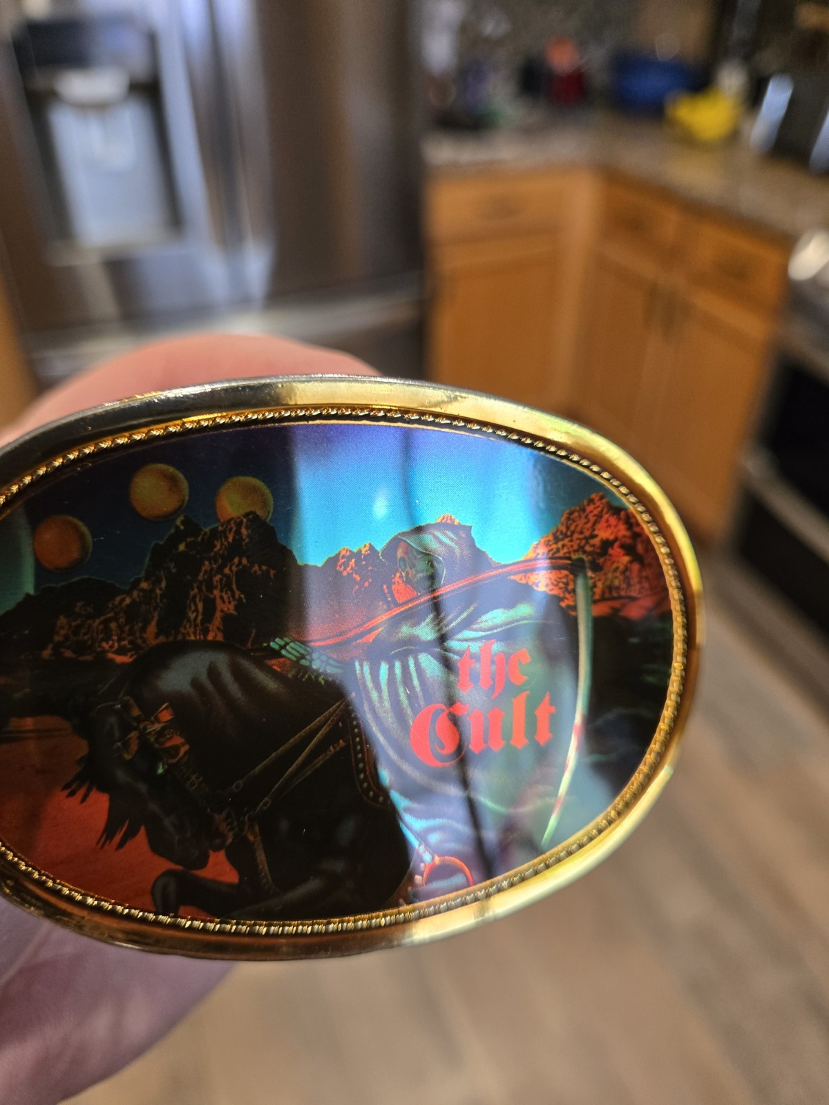 Vintage 1977 Blue Oyster Cult Belt Pacifica Mylar Belt Buckle Nice!!!