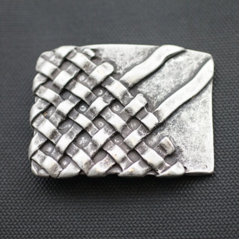 Braided Metal Belt Buckle Rustic Vintage Style Buckle