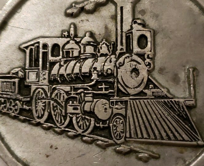 Pewter Designs Belt Buckle USA Steam Engine Locomotive Train Engine
