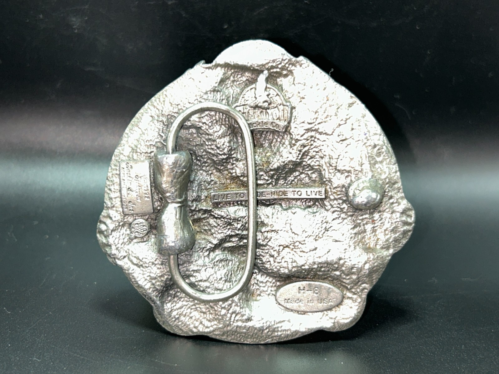 1990s Siskiyou Belt Buckle Bad To The Bone Skull Motorcycle Eagle