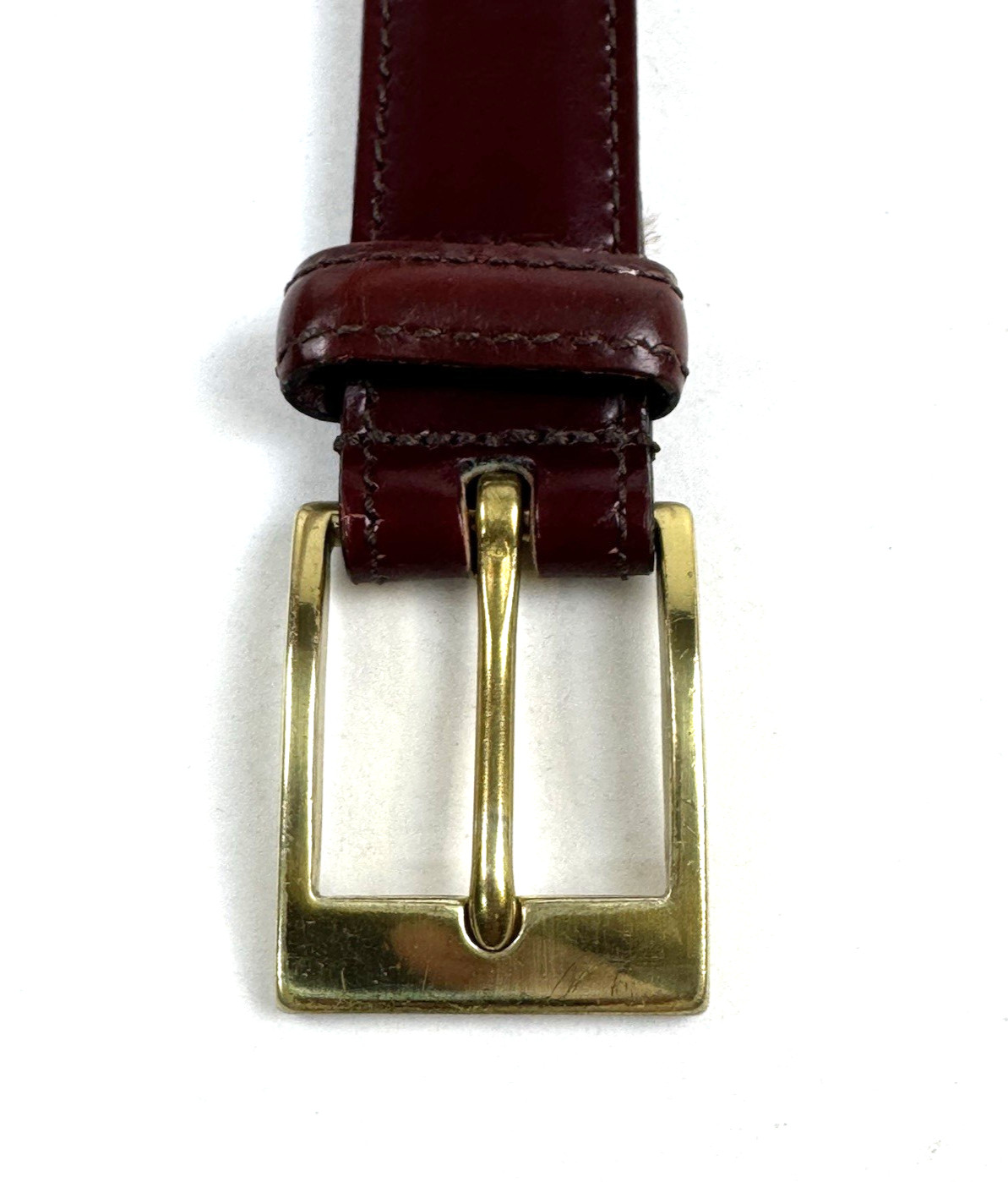 Dooney & Bourke Belt Mens Size 36 Dark Brown Calf Leather Brass Buckle 9121