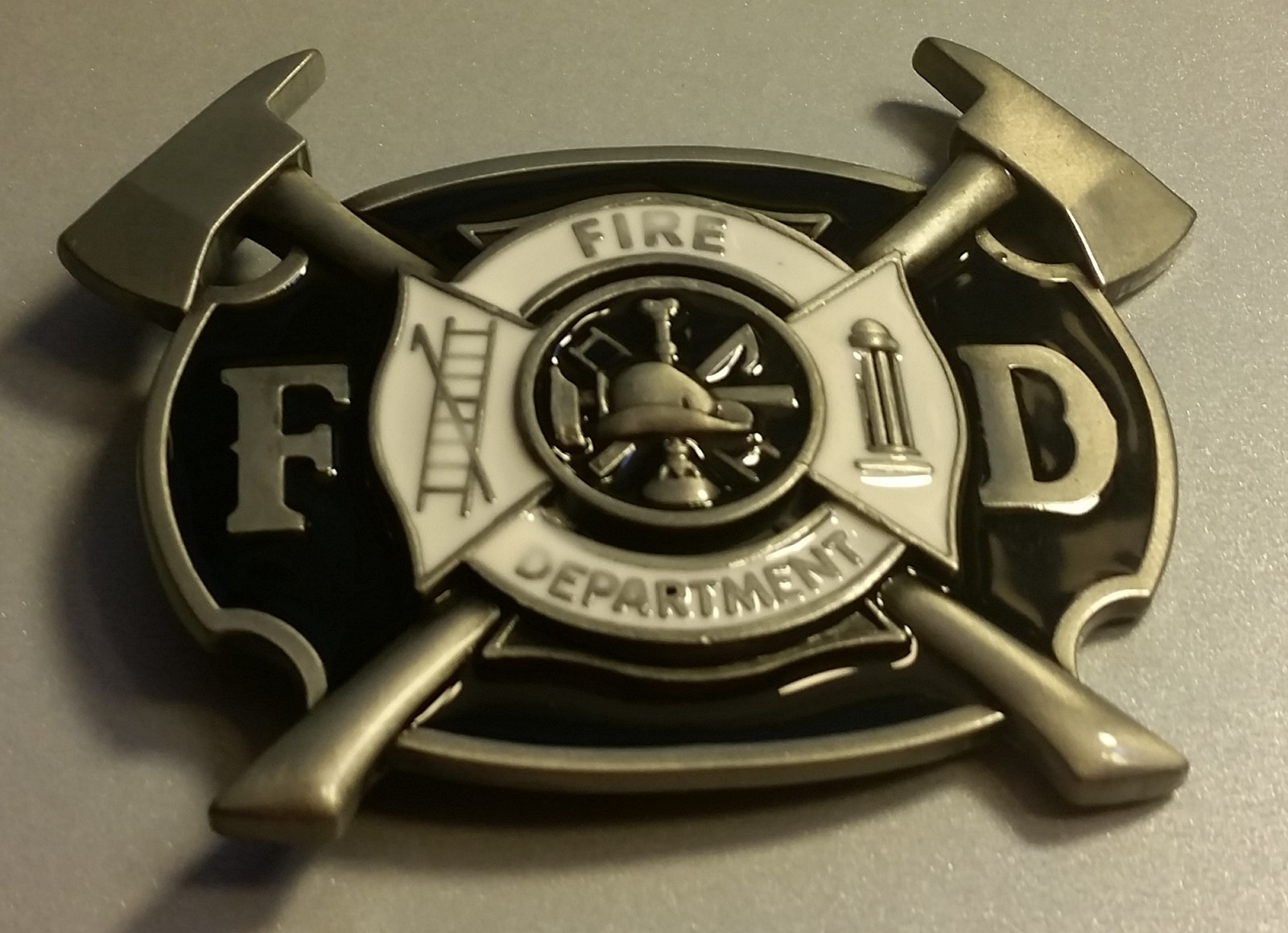 ♈ FIRE DEPARTMENT Belt Buckle ♈ Fire Dept Great gift.Classic style Axe ladder