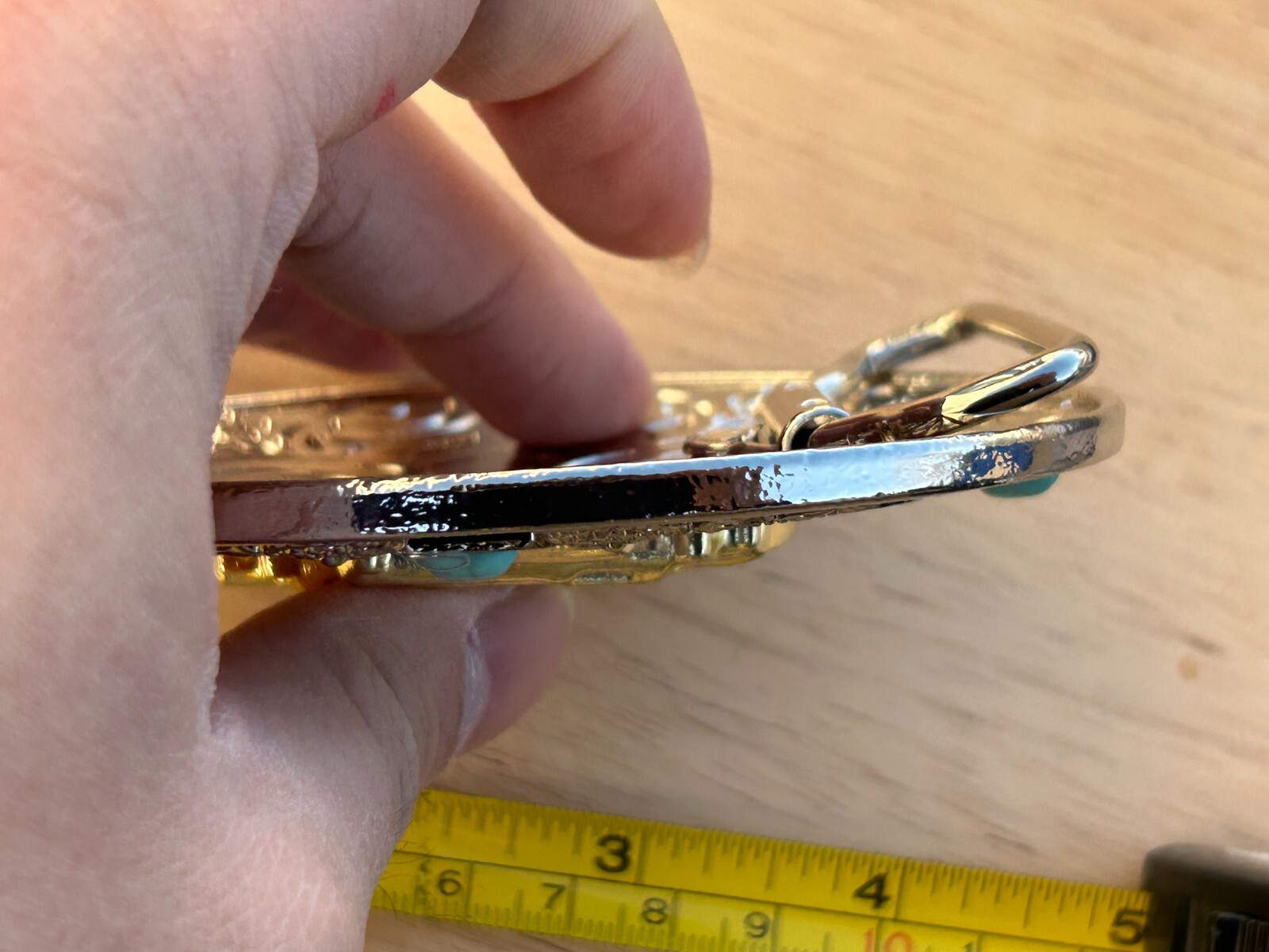 Western Guns Buckle Men Unisex Turquoise Silver Chrome Oval Engraved Fit 2 »