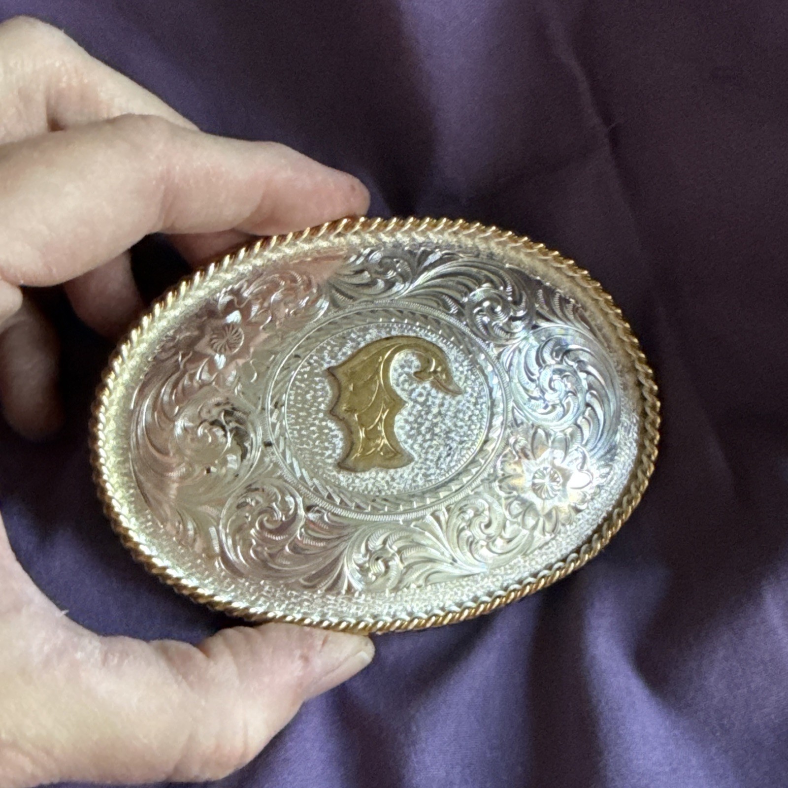 Montana Silversmiths Sterling Silver Plate Initial J Western Belt Buckle Oval