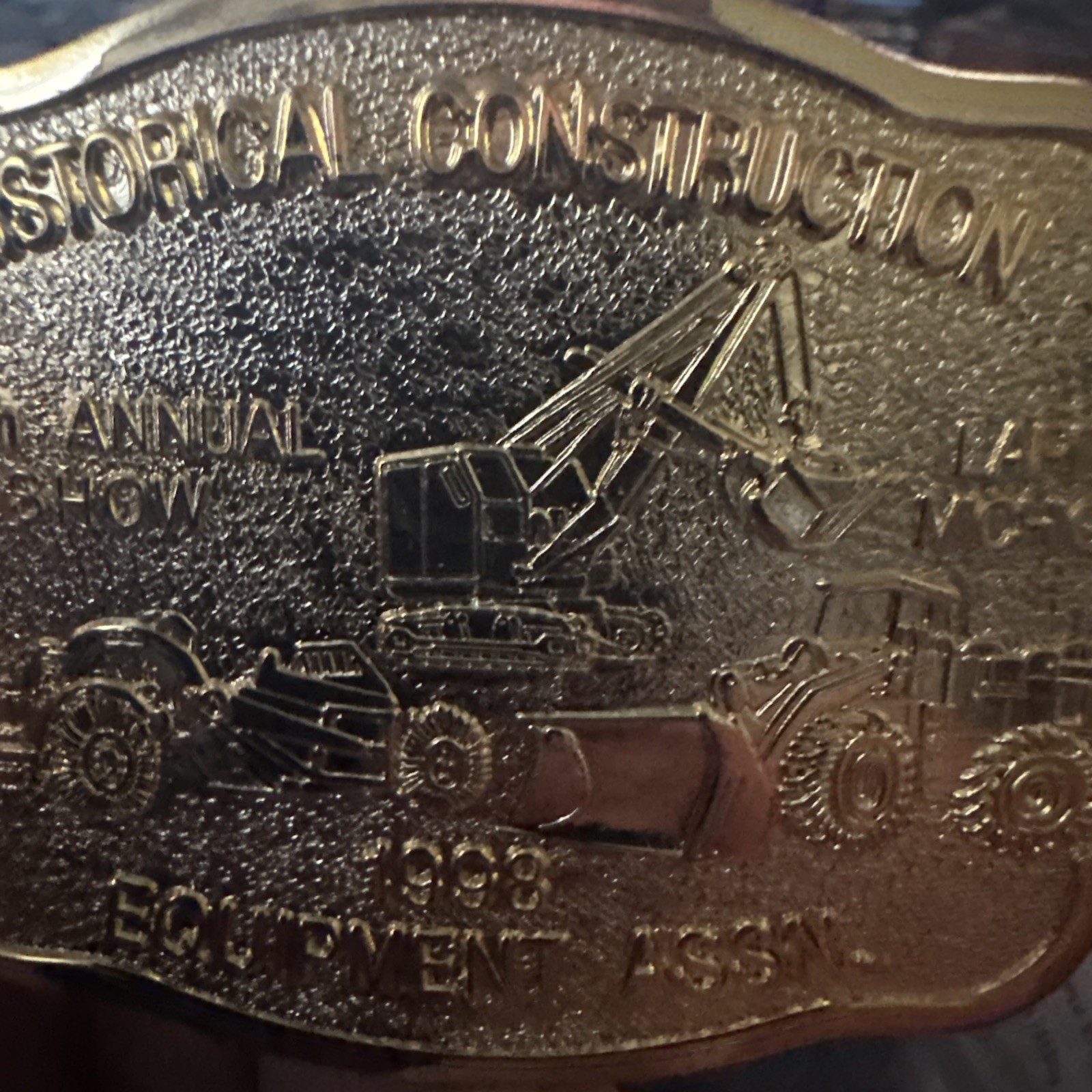 Historical Construction Equipment Show Belt Buckle Limited Edition Embossed 1998