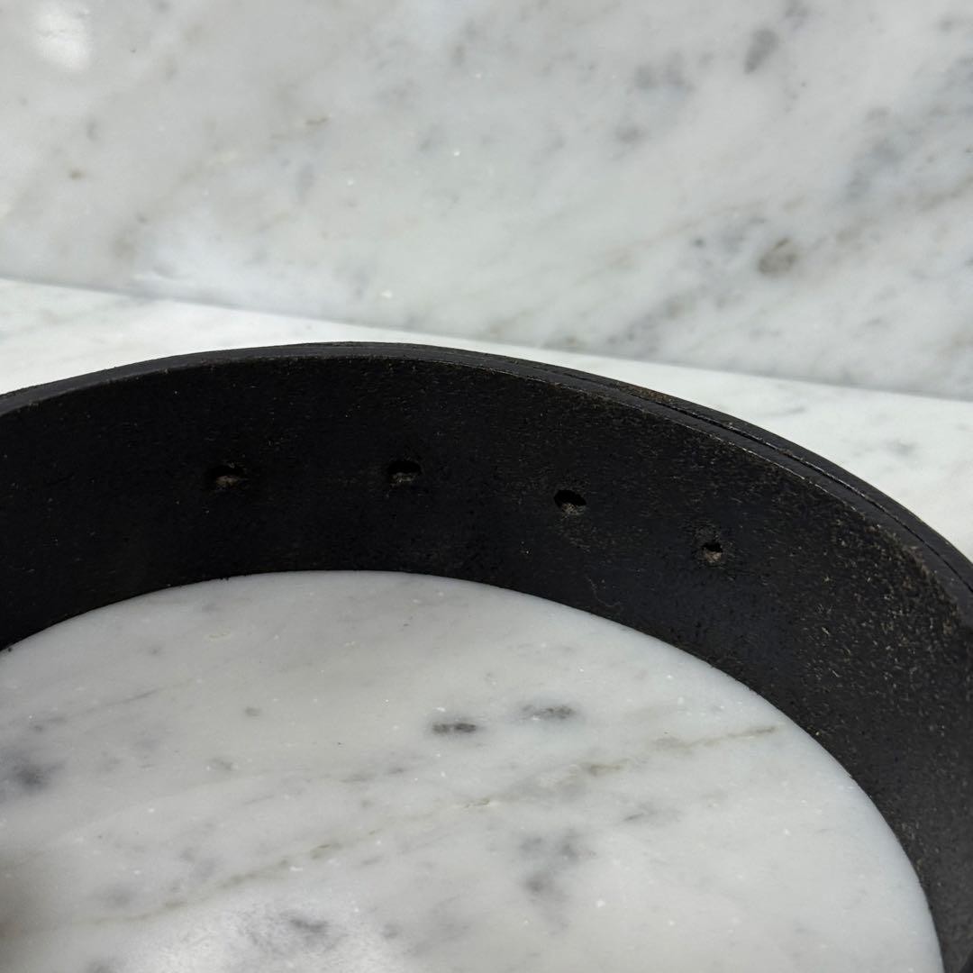 GUCCI Pre-Owned Interlocking Leather Belt Black Silver